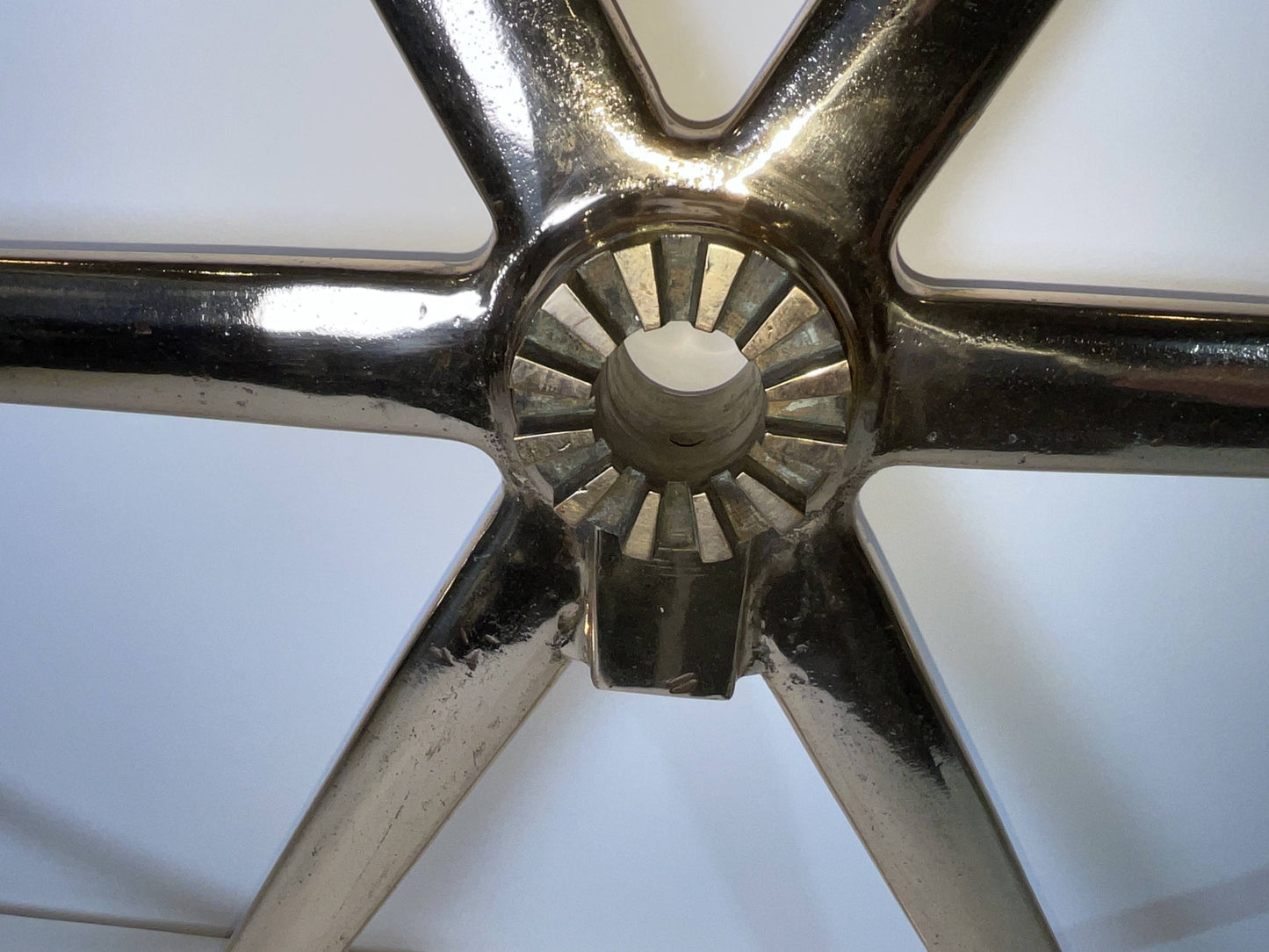 Large Brass Ships Wheel