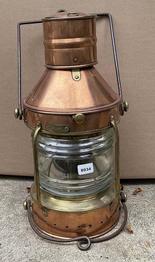 Copper Anchor Lantern with Fresnel Lens