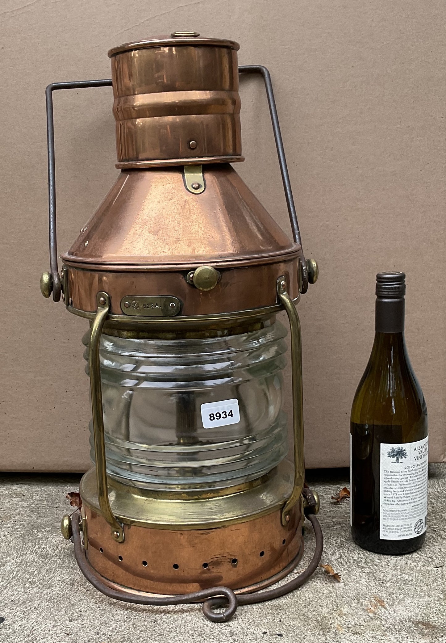 Copper Anchor Lantern with Fresnel Lens