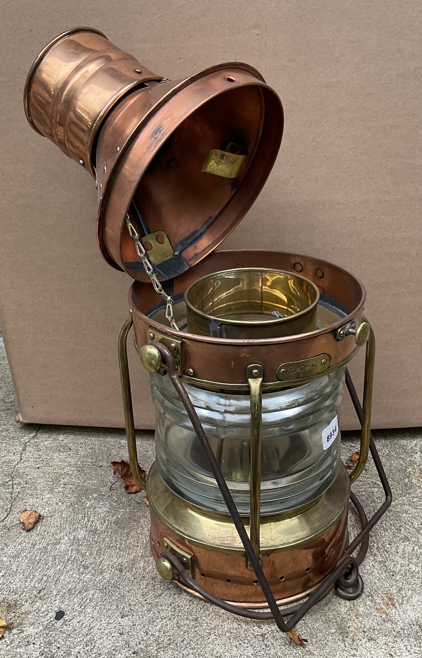 Copper Anchor Lantern with Fresnel Lens