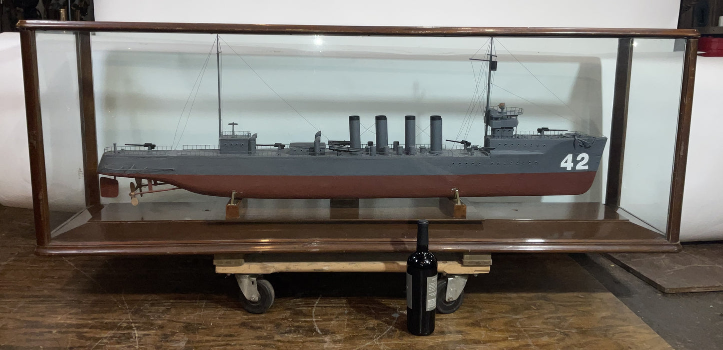 USS Jenkins Ship Model with Case