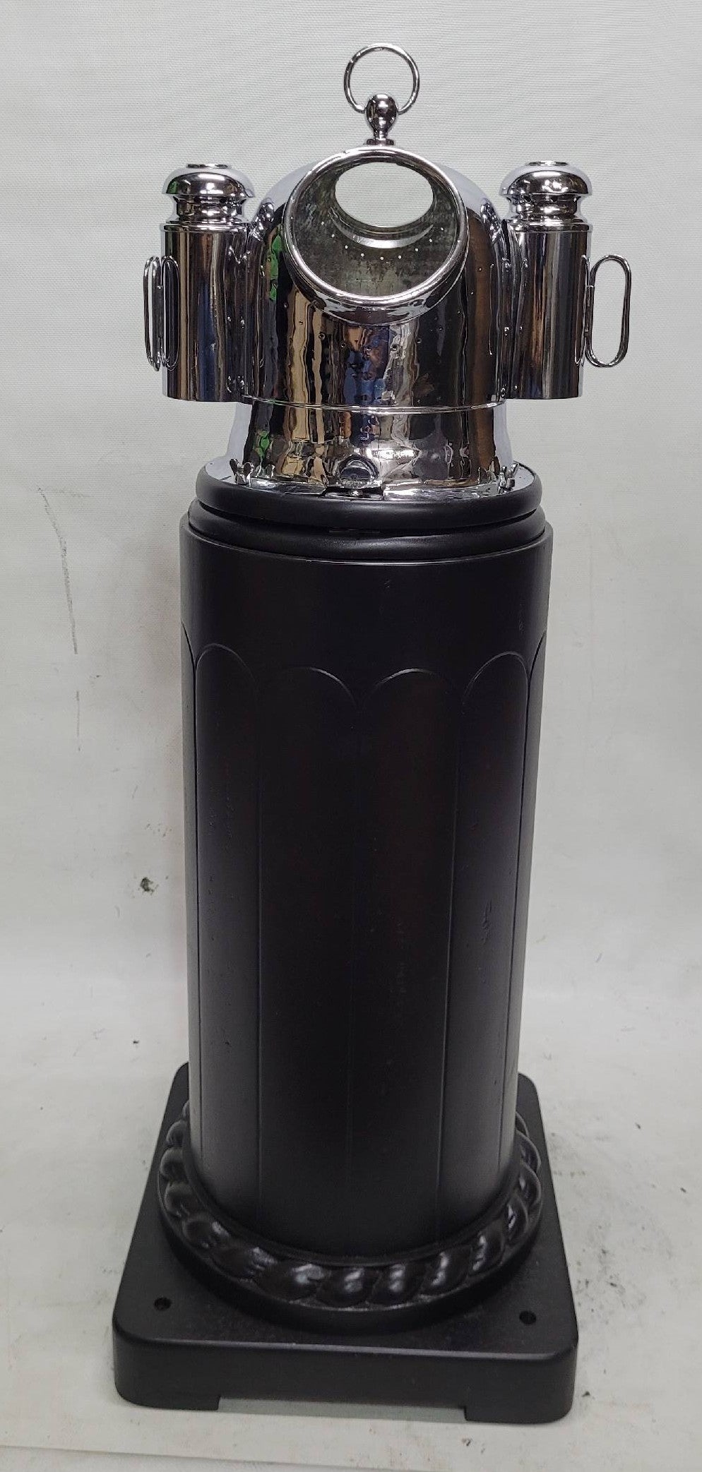 Chrome Plated Boat Compass Binnacle on Wood Pedestal