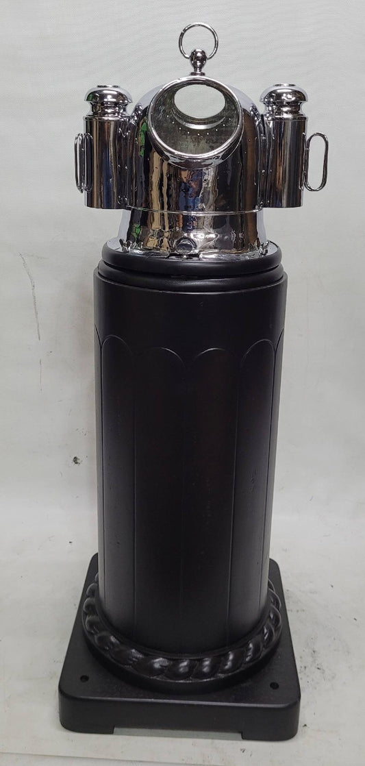 Chrome Plated Boat Compass Binnacle on Wood Pedestal