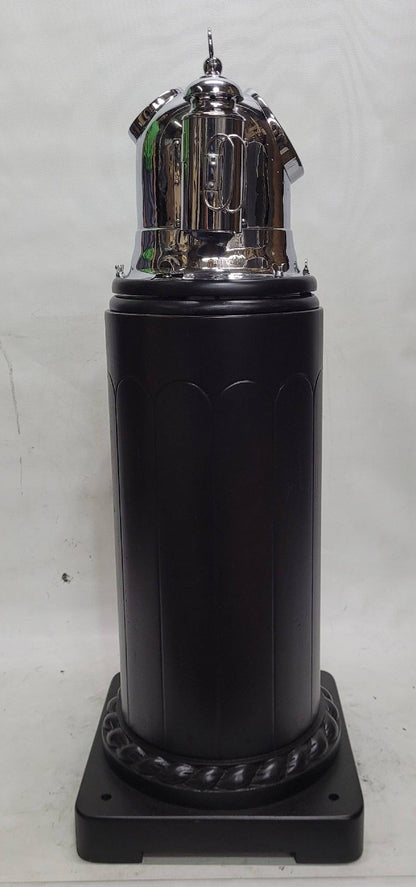 Chrome Plated Boat Compass Binnacle on Wood Pedestal