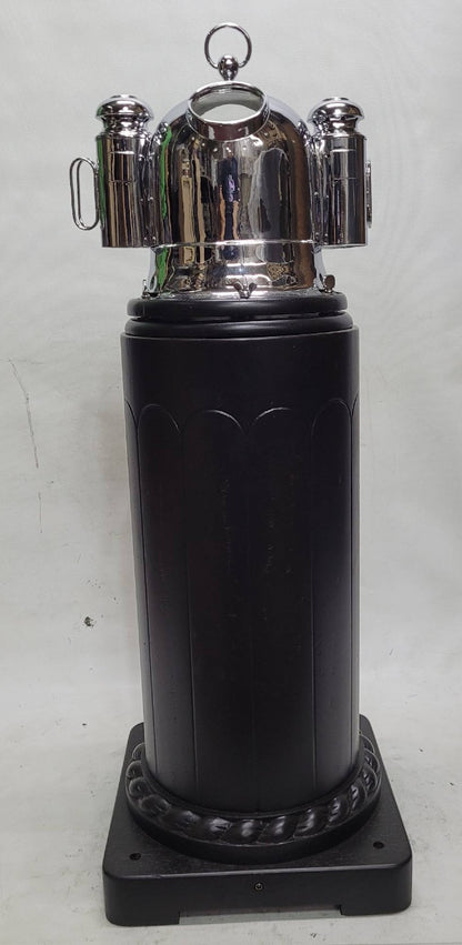 Chrome Plated Boat Compass Binnacle on Wood Pedestal