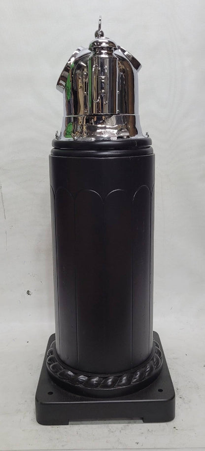 Chrome Plated Boat Compass Binnacle on Wood Pedestal