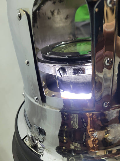 Chrome Plated Boat Compass Binnacle on Wood Pedestal