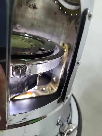 Chrome Plated Boat Compass Binnacle on Wood Pedestal