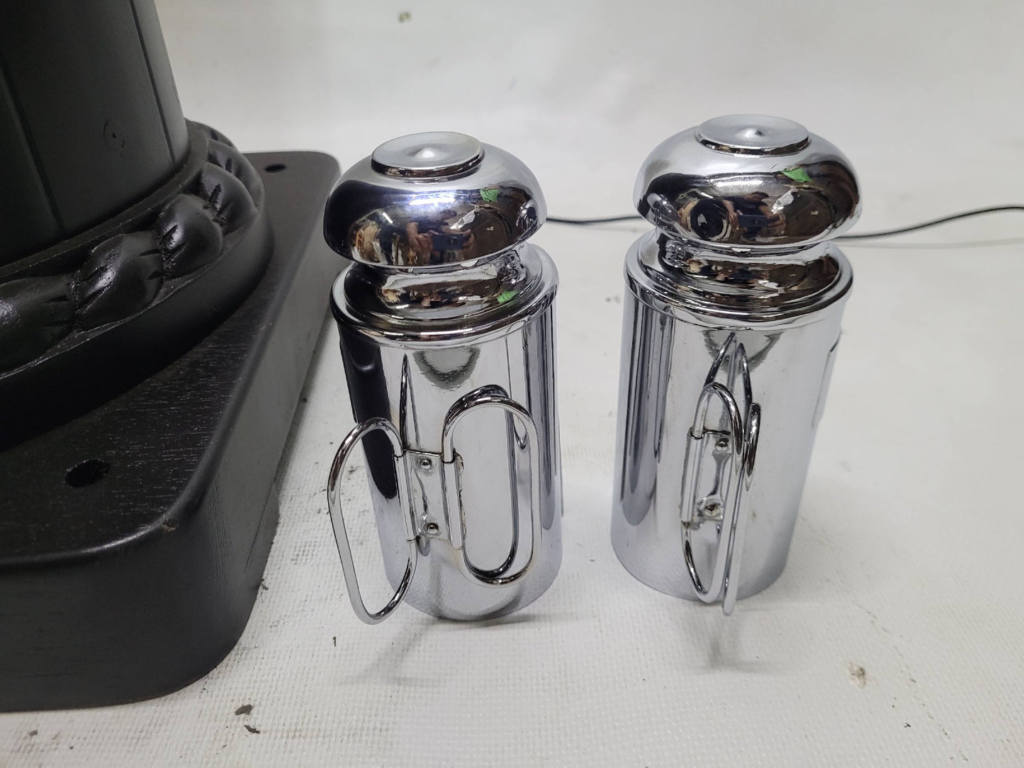 Chrome Plated Boat Compass Binnacle on Wood Pedestal