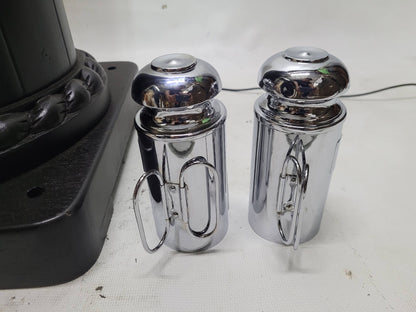 Chrome Plated Boat Compass Binnacle on Wood Pedestal