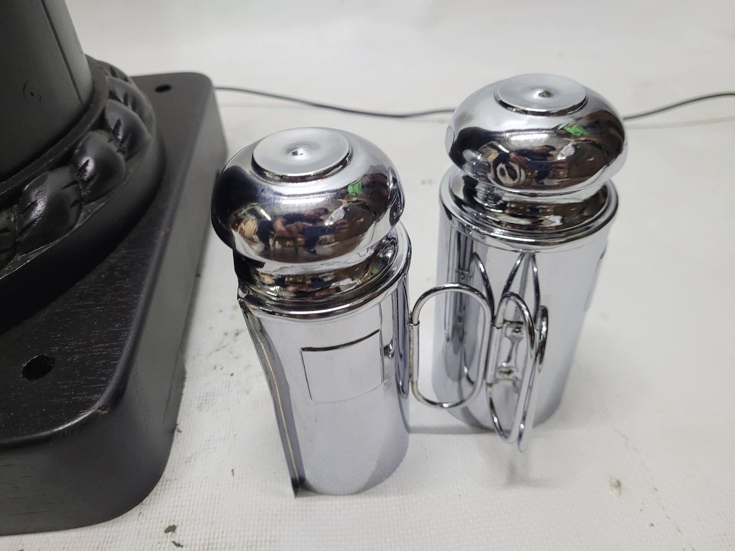 Chrome Plated Boat Compass Binnacle on Wood Pedestal