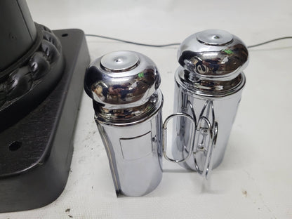 Chrome Plated Boat Compass Binnacle on Wood Pedestal