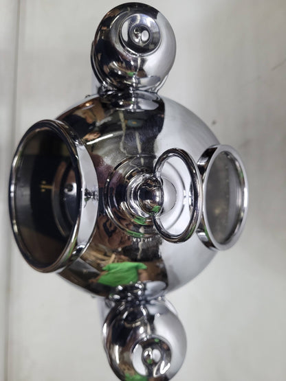 Chrome Plated Boat Compass Binnacle on Wood Pedestal