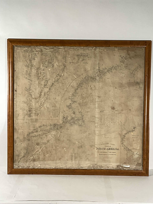 Mariners Chart of North America in Frame