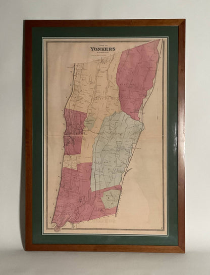 Map of the town of Yonkers in Westchester County