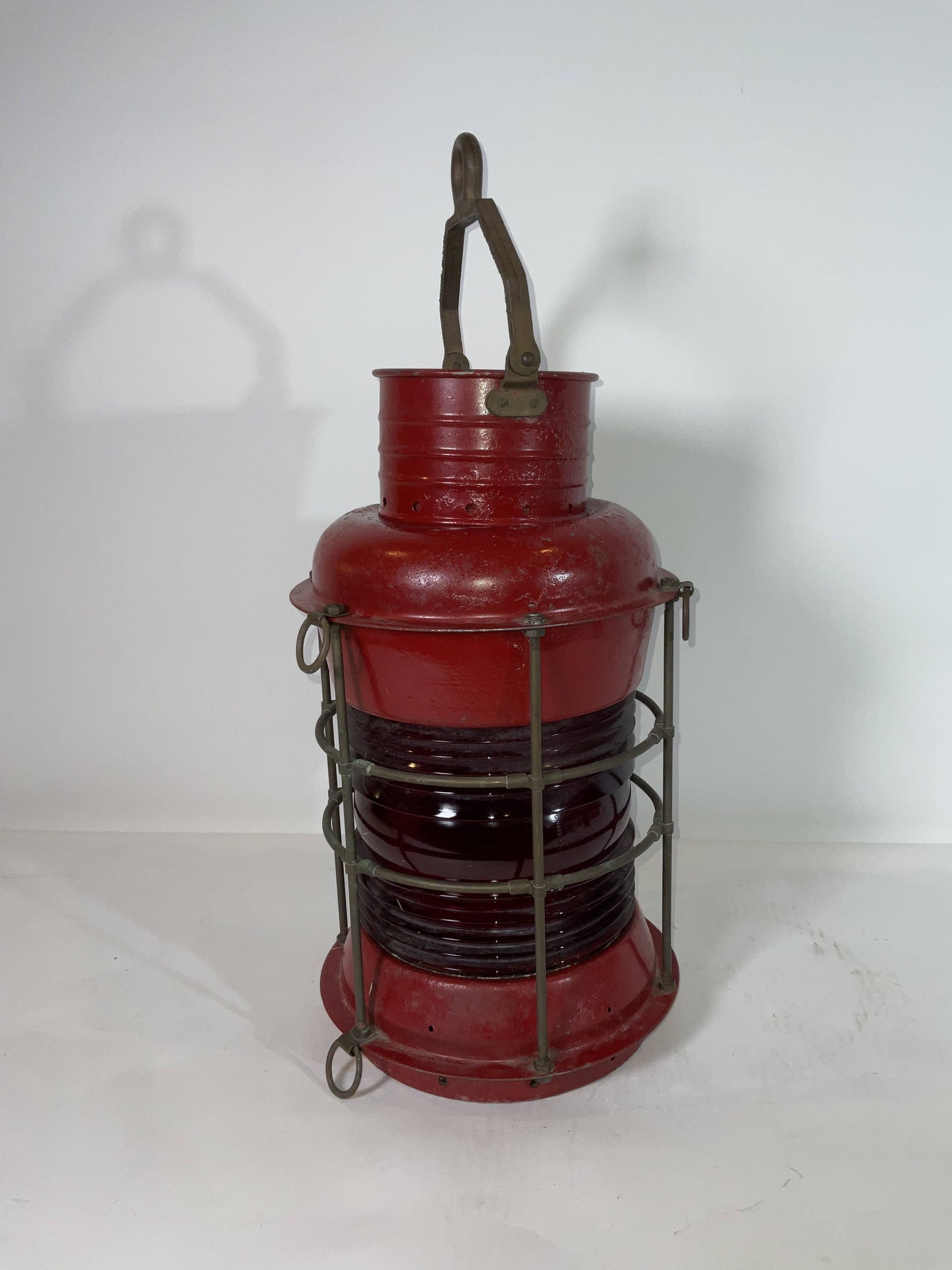 Large Ships Lantern with Red Fresnel Lens