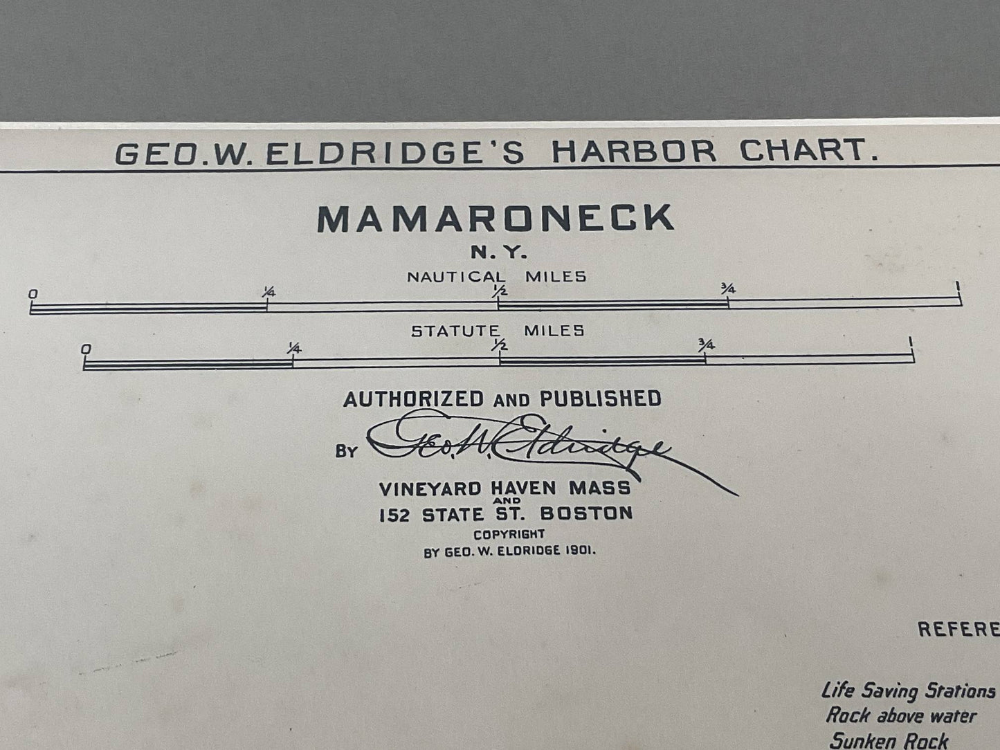 Mamaroneck New York Harbor Chart from 1901