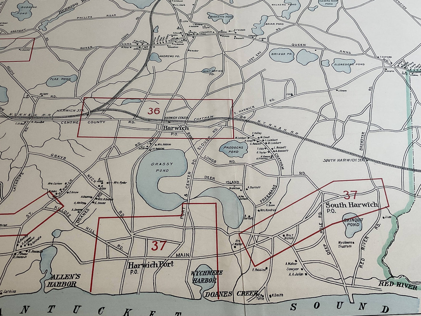 Wychmere Harbor Allens Harbor Map Circa 1890