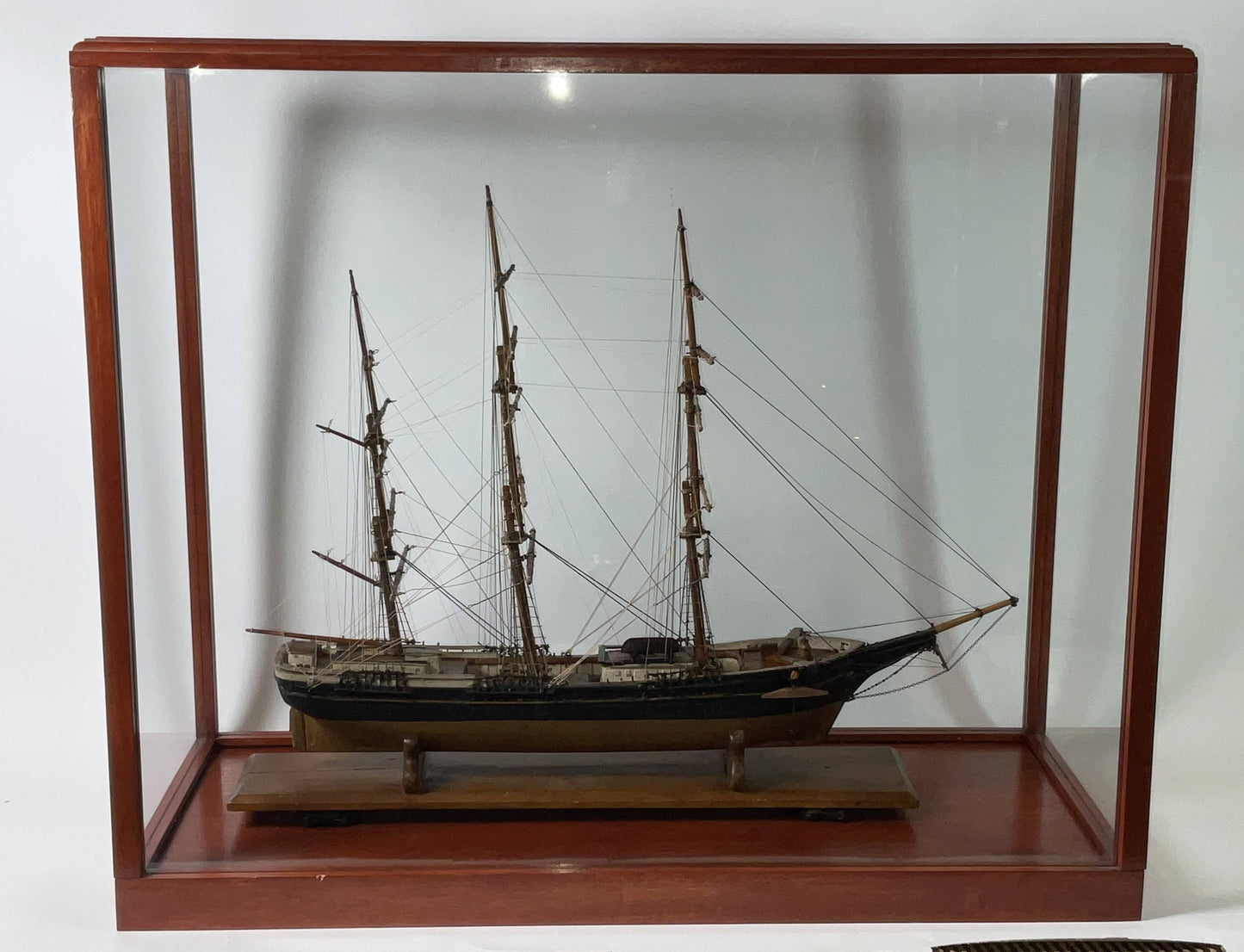 American Clipper Ship Model in Case