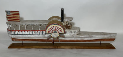 Folk Art Paddle Steamer Model