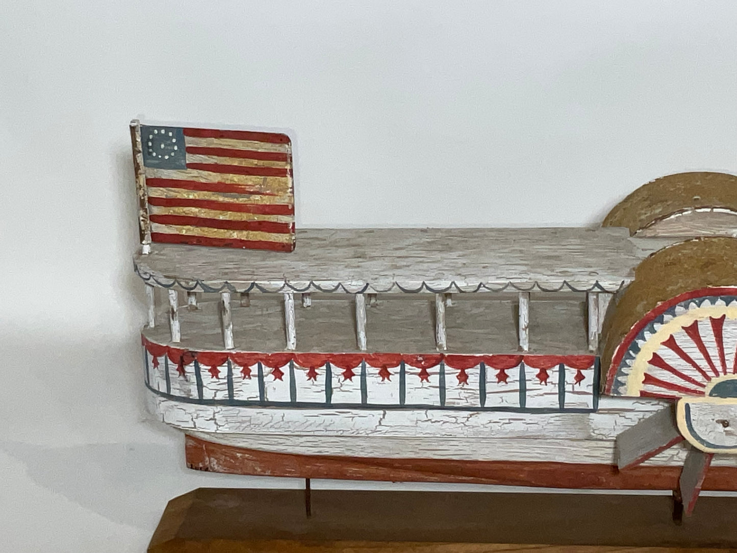 Folk Art Paddle Steamer Model