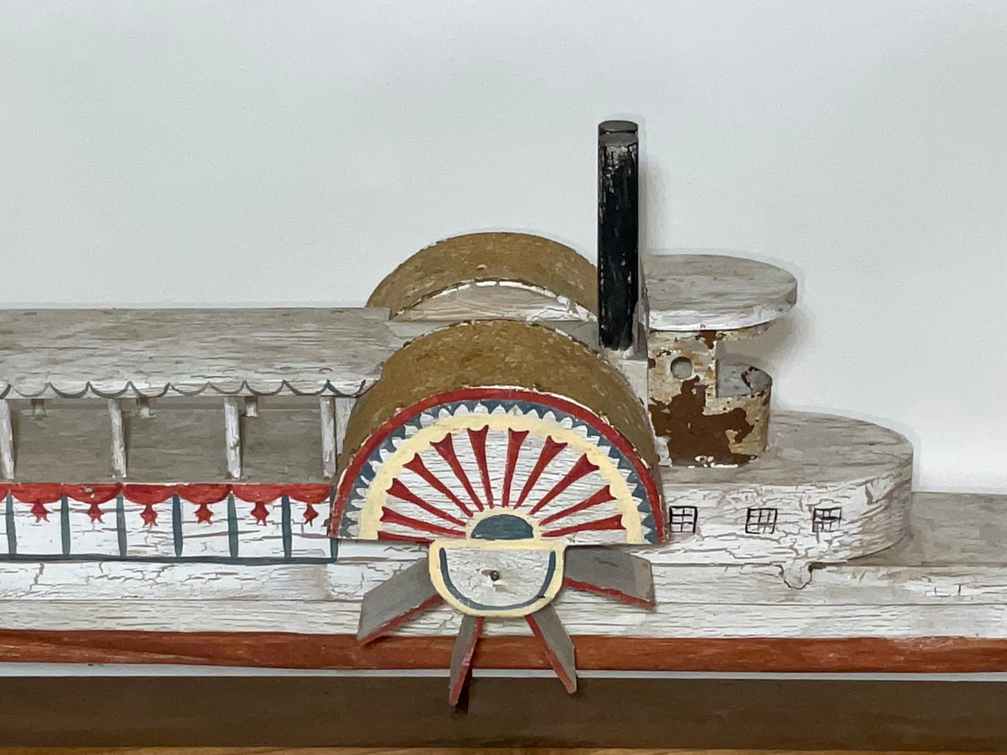 Folk Art Paddle Steamer Model