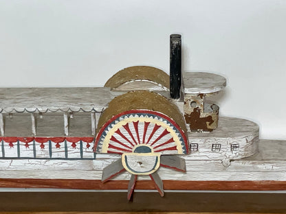 Folk Art Paddle Steamer Model