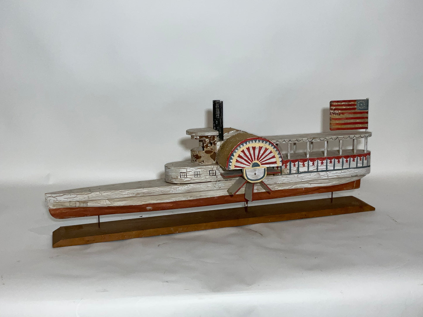 Folk Art Paddle Steamer Model