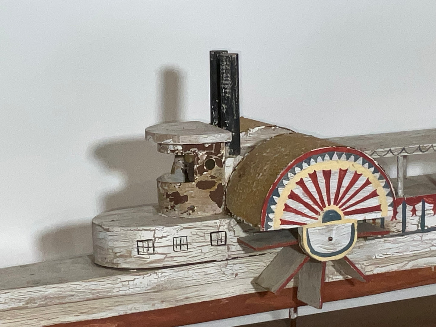 Folk Art Paddle Steamer Model