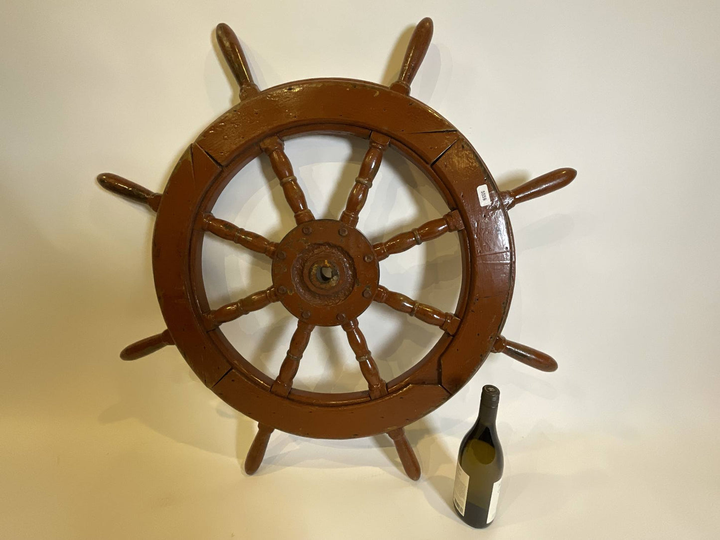 Eight Spoke Ships Wheel with Iron Hub