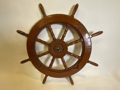 Eight Spoke Ships Wheel with Iron Hub