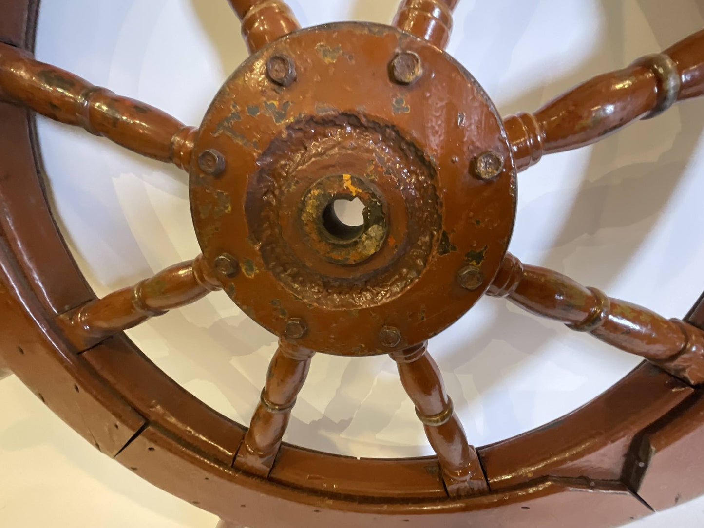 Eight Spoke Ships Wheel with Iron Hub