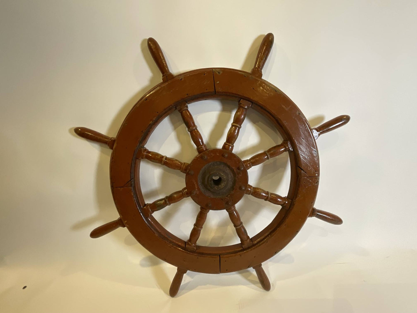 Eight Spoke Ships Wheel with Iron Hub