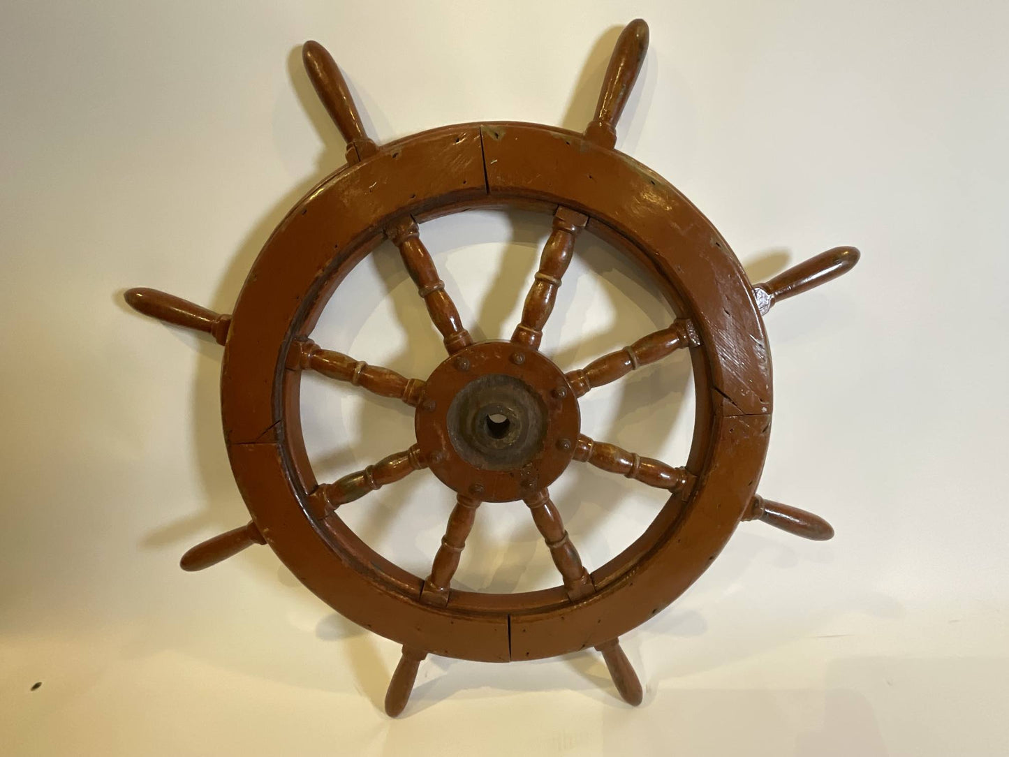 Eight Spoke Ships Wheel with Iron Hub