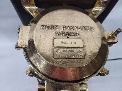 Solid Brass Beacon Light Mounted to a Wood Base