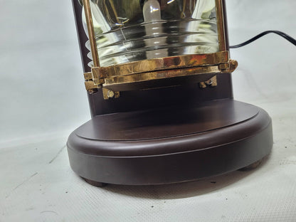 Solid Brass Beacon Light Mounted to a Wood Base