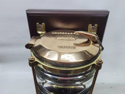 Solid Brass Beacon Light Mounted to a Wood Base
