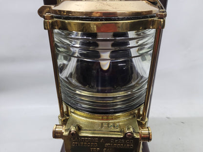 Solid Brass Beacon Light Mounted to a Wood Base