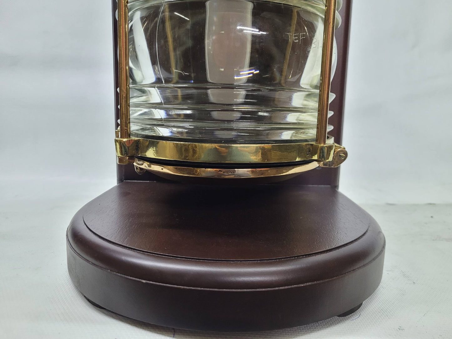 Solid Brass Beacon Light Mounted to a Wood Base