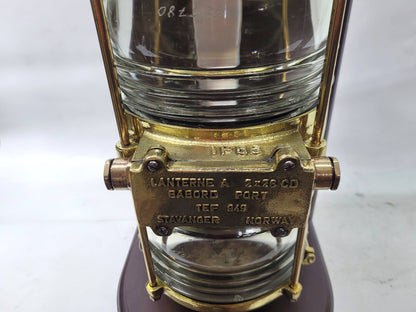 Solid Brass Beacon Light Mounted to a Wood Base