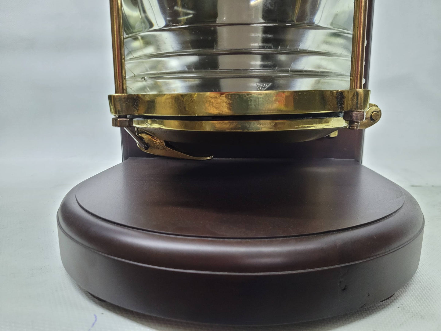 Solid Brass Beacon Light Mounted to a Wood Base