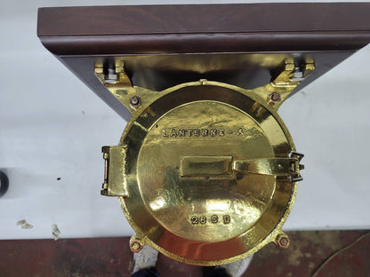 Solid Brass Beacon Light Mounted to a Wood Base