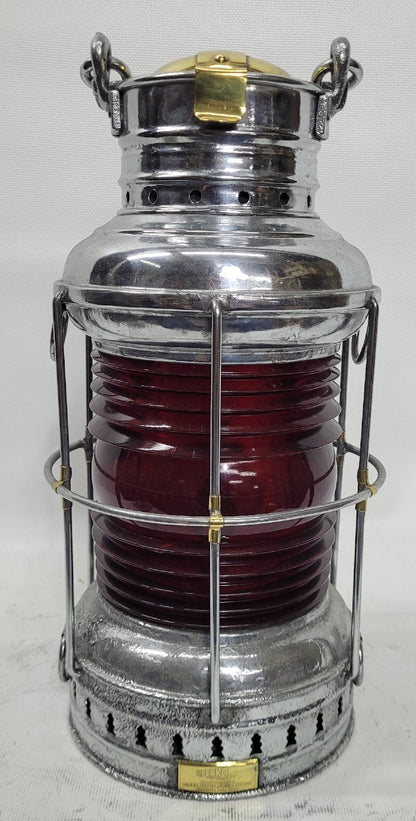 Perkins Marine Ship Lantern with Ruby Red Fresnel Lens