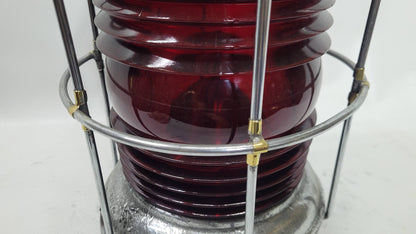 Perkins Marine Ship Lantern with Ruby Red Fresnel Lens