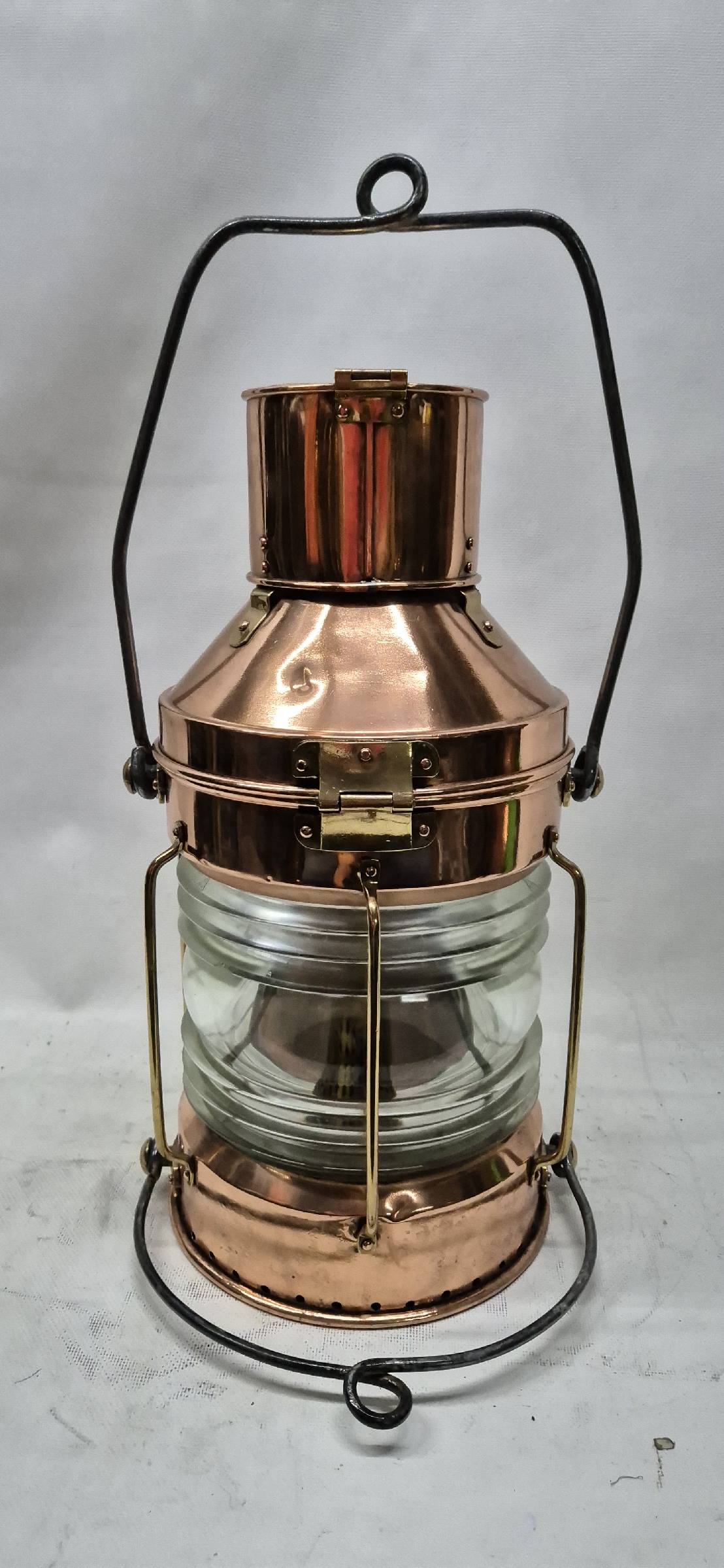Solid Copper Ship's Not Under Command Lantern – Lannan Gallery