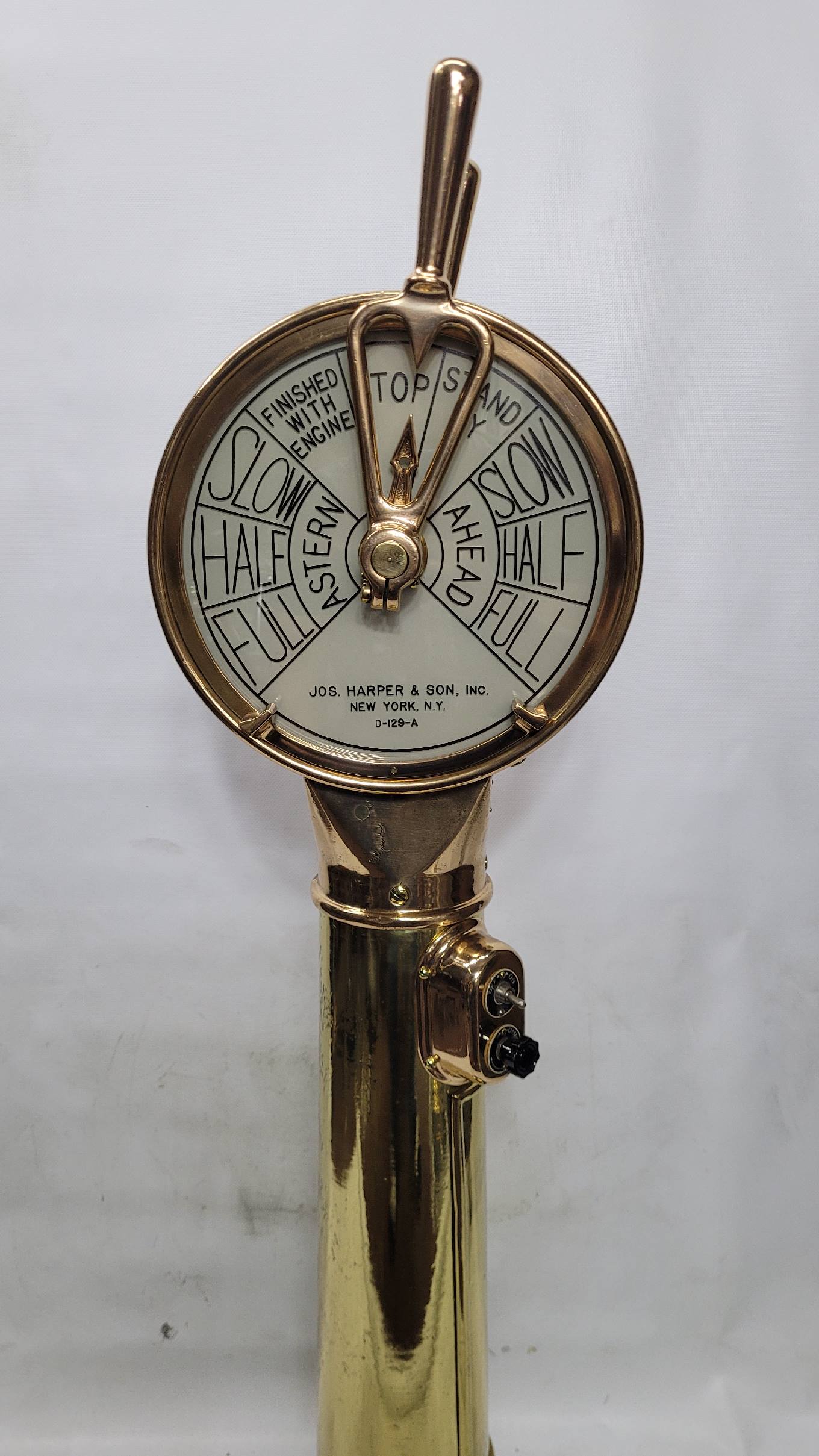 Solid Brass Ship’s Bridge Telegraph by Joseph Harper
