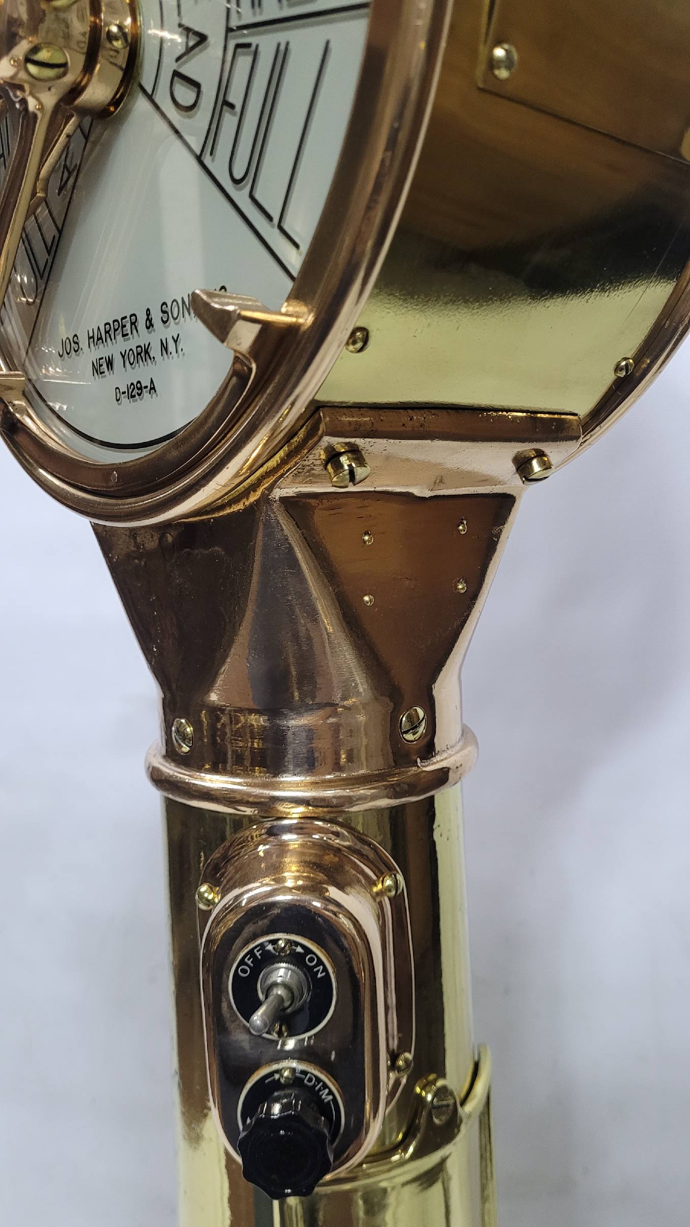 Solid Brass Ship’s Bridge Telegraph by Joseph Harper