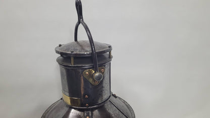 Polished Steel Ship’s Anchor Lantern with Oil Burner