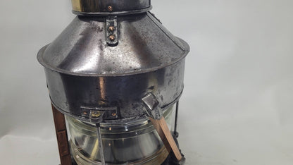Polished Steel Ship’s Anchor Lantern with Oil Burner