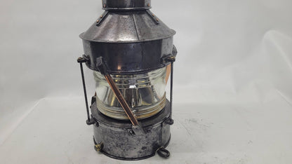 Polished Steel Ship’s Anchor Lantern with Oil Burner